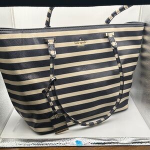 Kate Spade Striped Tote with Storybook lining